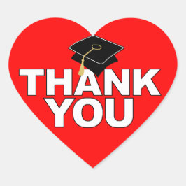 Studenten Tack Heart Sticker Cap Hjärtformat Klistermärke