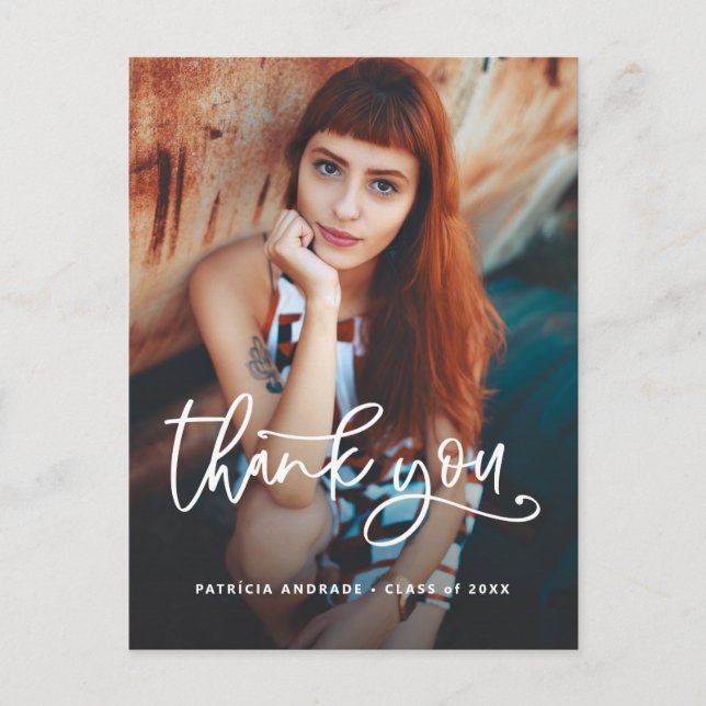 Studenten Tack Photo High School Student Vykort (Framsida)