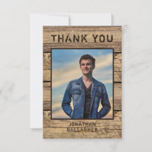 Studenten Tack Photo Rustic Land Wood Kort