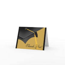 Studenten Tackkort-kort, svart Guld-grad-hap