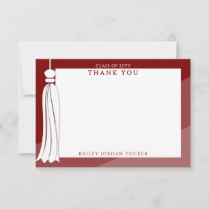 Studenten Tassel Mörk Red Ombre Tack Kort