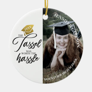 Studenten Tassel var värt foto Julgransprydnad Keramik