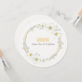 Studenten Tea Dotter White Blommars and Berries Inbjudningar