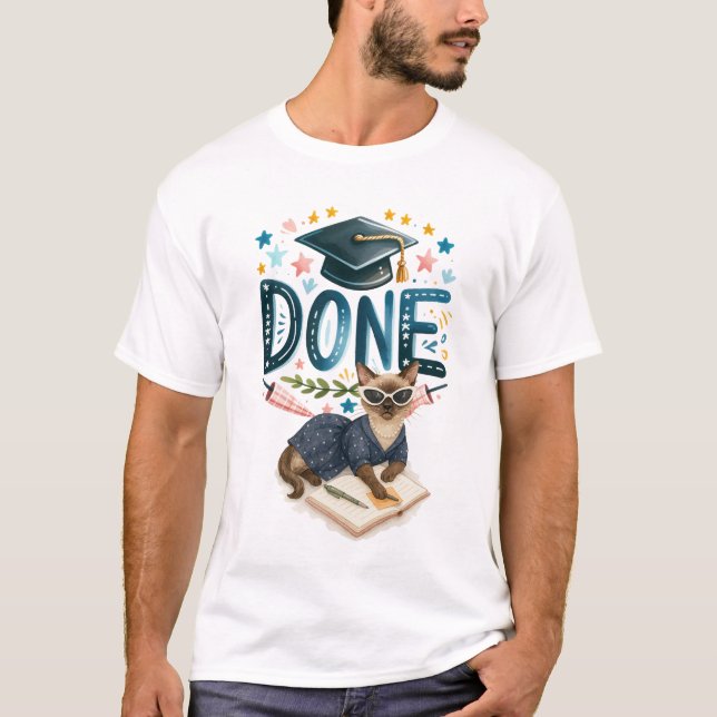 Studenten temat för kattälskare t shirt (Framsida)