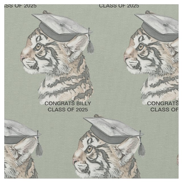 Studenten Tiger Fabric Tyg (Närbild)