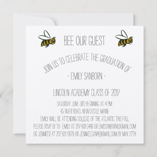 Studenten-tillkännagivandet och Party-Inbjudan-tem Inbjudningar (Framsida)