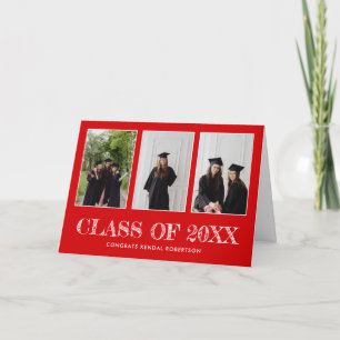 Studenten Tre Photo Collage Grattiss Red Kort