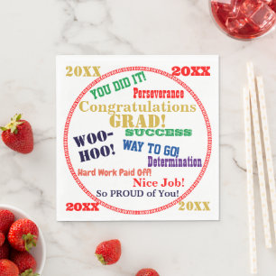 Studenten Typography Red Guld YEAR Pappersservett