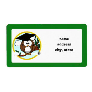 Studenten Uggla med tak och diplomati - Grönt och  Fraktsedel