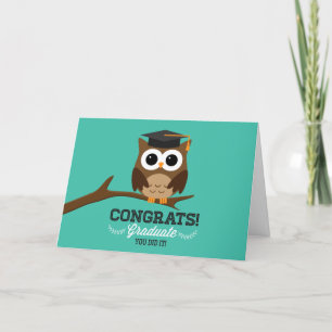 Studenten Uggla om Teal Grattiss Card Tack Kort