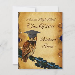 STUDENTEN UGGLA PARCHMENT VAX SEAL MONOGRAM Felt Inbjudningar