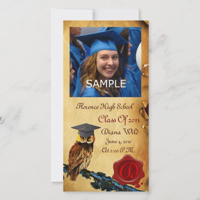 STUDENTEN UGGLA RED BROWN VAX SEAL MONOGRAM MEDDELANDE (Framsida)