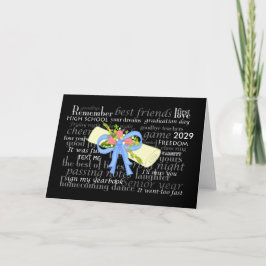 Studenten Vintage Diploma Rosa ros Girly Blommigt Kort