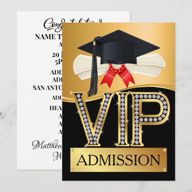 STUDENTEN VIP-tillträde Inbjudningar (Fram/baksida)