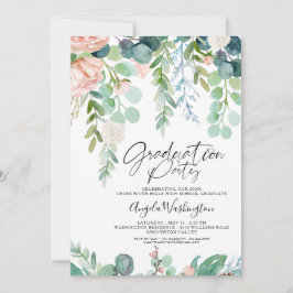 Studenten Watercolor Greenery Chic Script Party Meddelande
