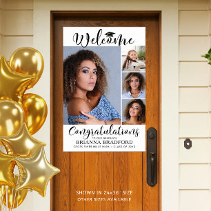 Studenten Welcome 4 Photo Script Black White Poster