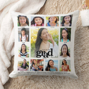 Studenten White Black K-12 Modern Photo Collage Kudde
