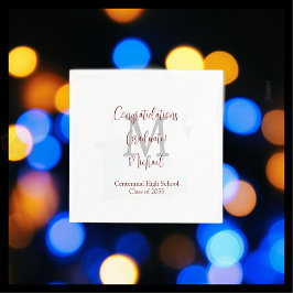 Studenten White Grått Burgundy Namn Monogram Pappersservett