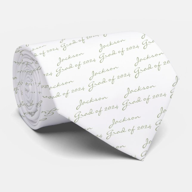 Studenten White Sage Grönt Year Personlig Slips (Rullad)