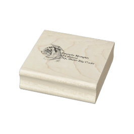 Studenten Wood Art Returadress Frimärke Stämpel