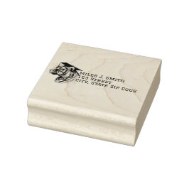 Studenten Wood Art Returadress Frimärke Stämpel