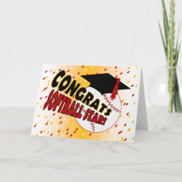 Studentengrattis för en softballstjärna kort