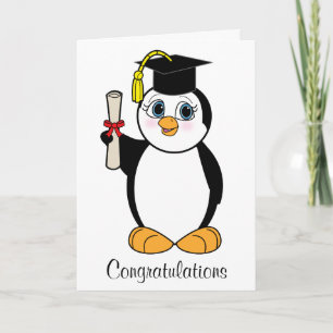 Studentengrattis med pingvinet kort