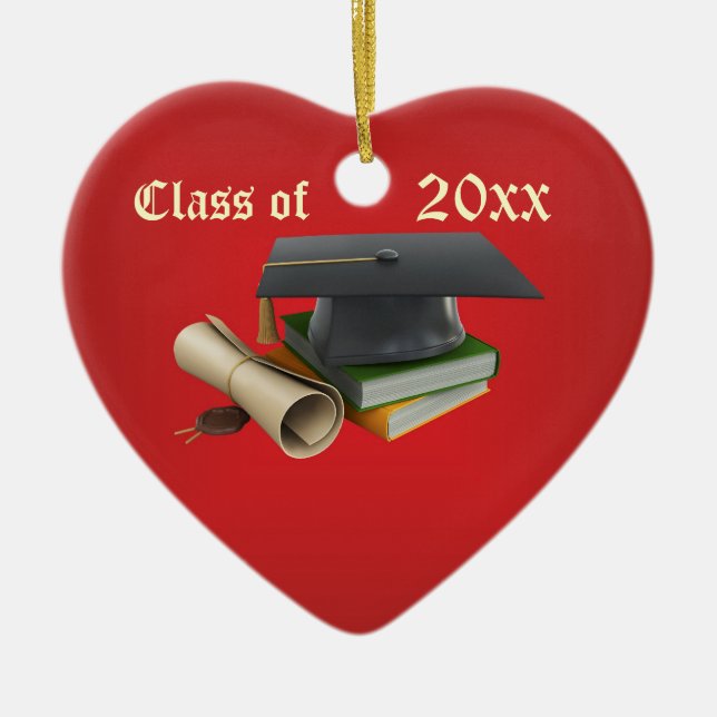 Studentenmortel & diplomprydnad julgransprydnad keramik (Framsidan)