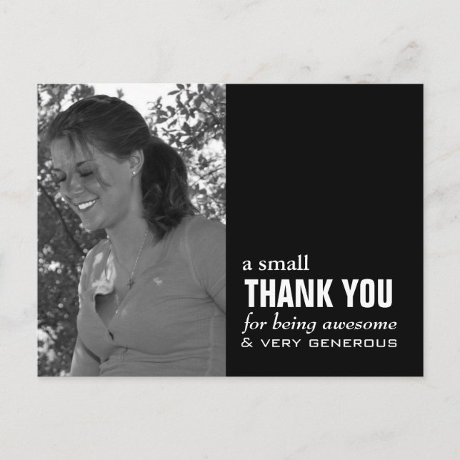 Studententackkort - roligt foto! vykort (Framsida)