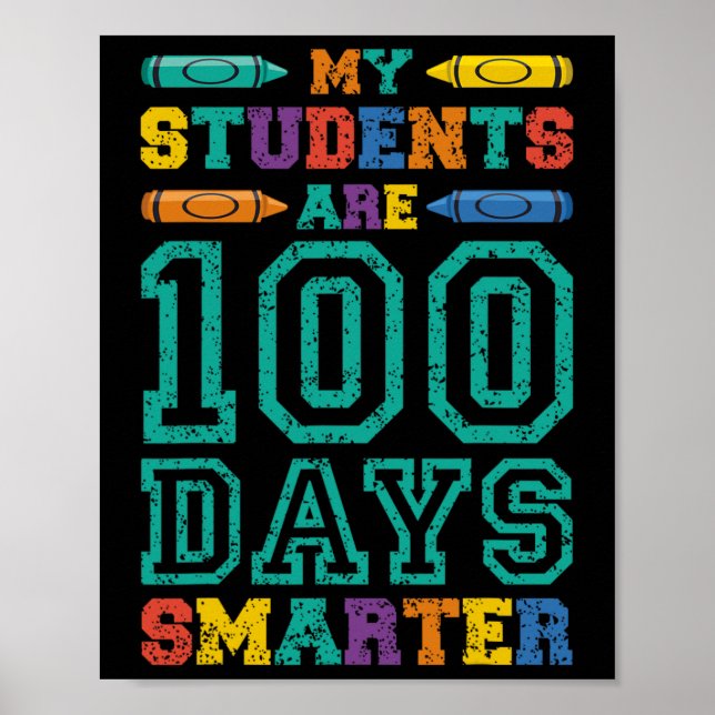 Studenter är 100 dagar smartare skolbarn Student Poster (Framsidan)