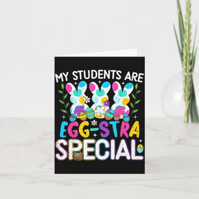 Studenter är ägg-stra speciella påskdag lärare kort (Framsida)