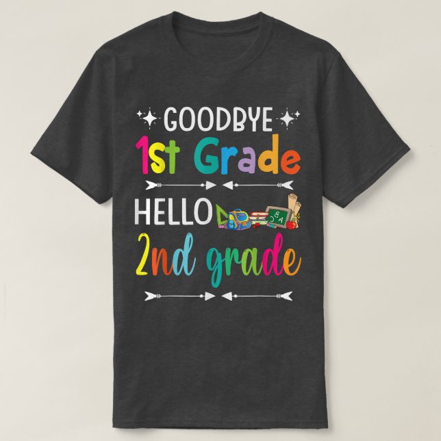 Studenter Back to school Adjö 1:e Klass Hej 2:n T Shirt (Design framsida)