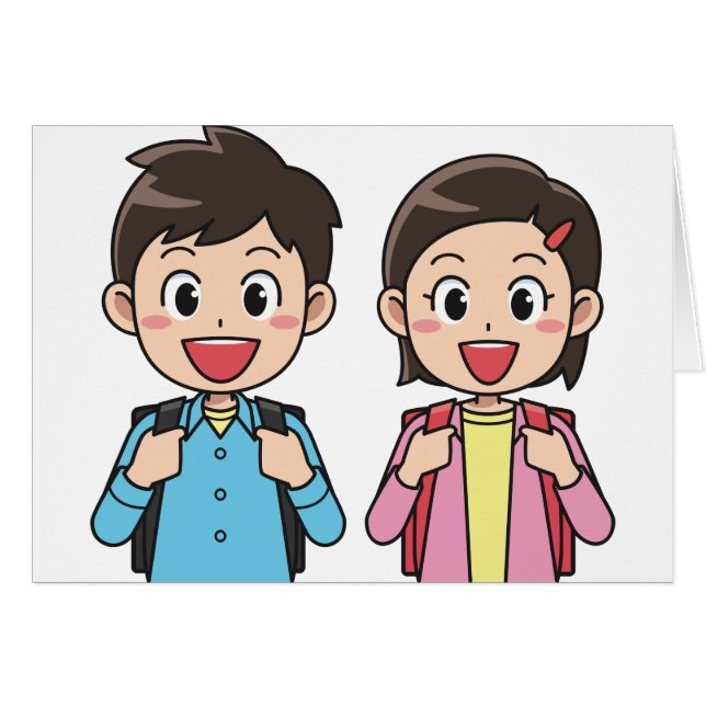 Studenter för syster för broder för back to hälsningskort (Framsidan Horizontal)