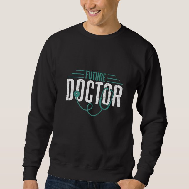 Studenter-grafik vid den framtida medicinska skola lång ärmad tröja (Framsida)