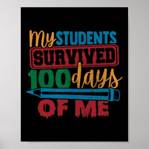 Studenter Överlevt 100 dagars Roligt Lärare 100 Poster