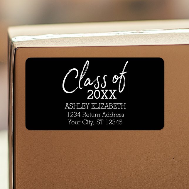Studentexamen ADD YEAR Examenfest Adressetikett (Custom Shipping Label with Return Address)