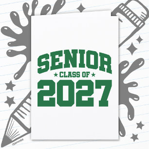 Studentexamen År Skola Grön Seniorklass 2027 Kort