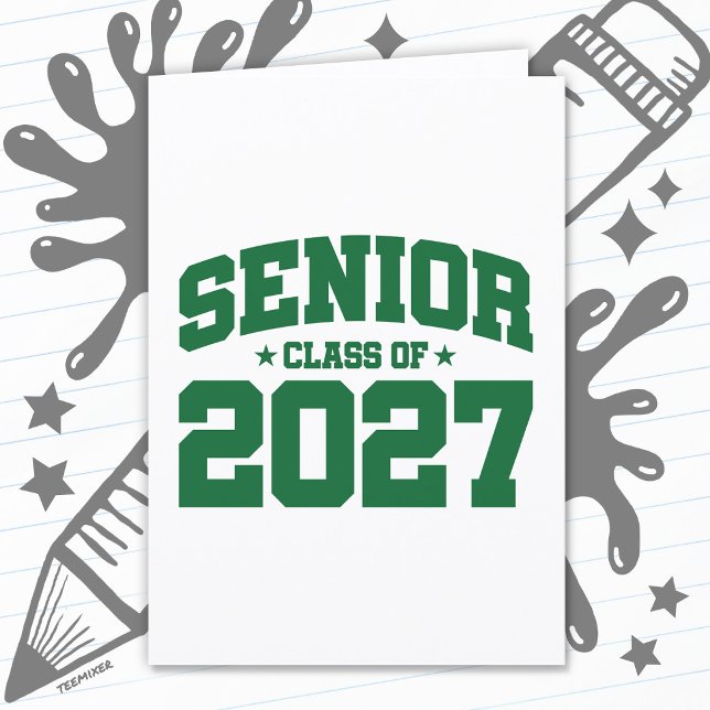 Studentexamen År Skola Grön Seniorklass 2027 Kort (Skapare uppladdad)