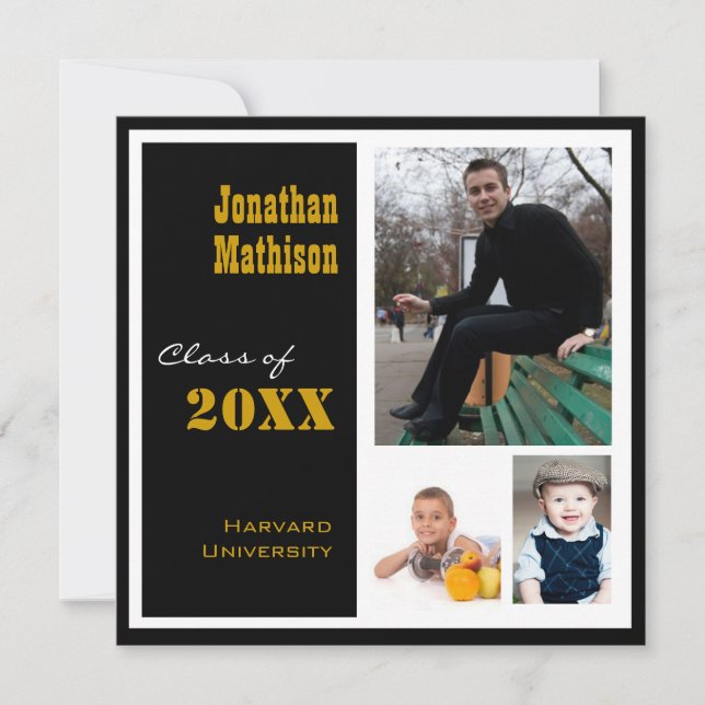 Studentfest 3 Fotosvart inbjudan (Framsida)