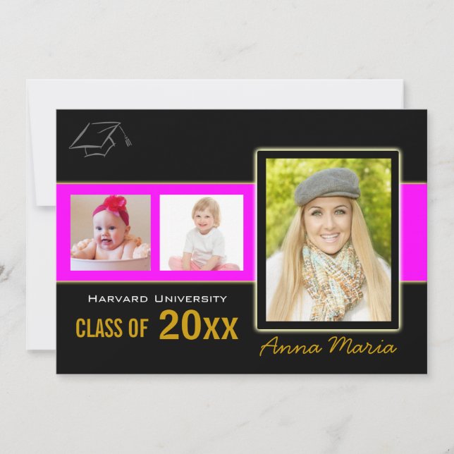 Studentfest 3 Inbjudan till fotorosa (Framsida)