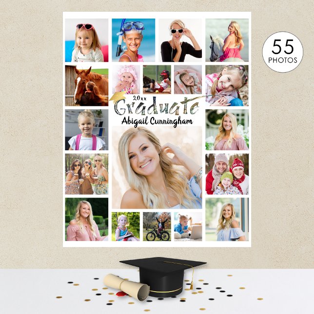 Studentfest 55 Fotokollage Anpassningsbar Färg Poster (Skapare uppladdad)