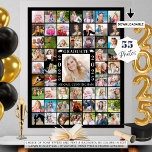 Studentfest 55 Personlig för fotokollage Poster<br><div class="desc">Ladda enkelt upp 55 foton av student genom åren till visningen på studentfesten och håll gäster med minnen. Personlig med namn och klassår med STUDENT och vita studentmössor. Gör flera saker till visningen i hela party och begrunda teman för varje typ av familj, vänner, idrott, intressen och Hobbieser osv. Den...</div>