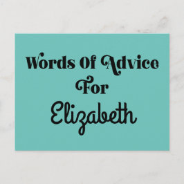 Studentfest Advice Card för gäster och gäster Vykort