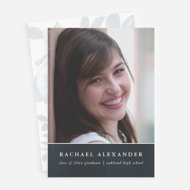 Studentfest av blåfärgad Blommigt, vattenfärg, fot Inbjudningar (Skapare uppladdad)