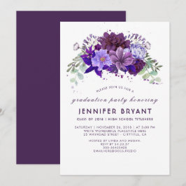 Studentfest av Elegant för Blommigt av plasthämman Inbjudningar