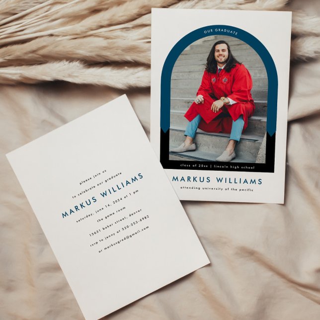 Studentfest av enkel fotoarks marktunga inbjudningar (Skapare uppladdad)