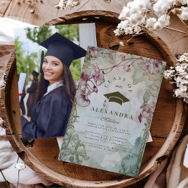 Studentfest av fotofärgad Wildblomma Inbjudningar