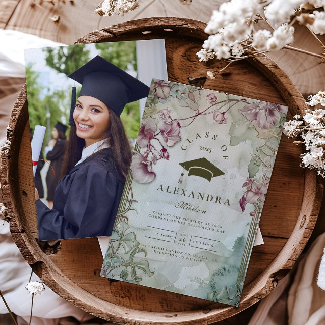 Studentfest av fotofärgad Wildblomma Inbjudningar (Skapare uppladdad)