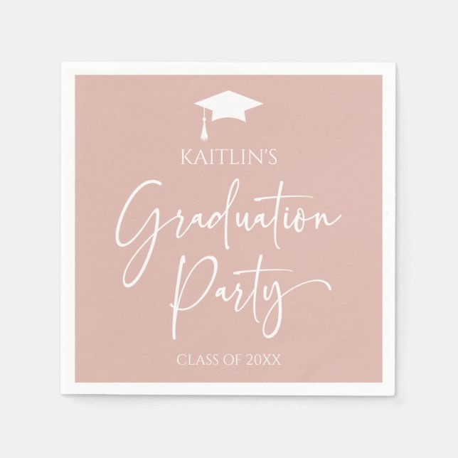 Studentfest av  Rosa med minimal Elegant Pappersservett (Framsidan)
