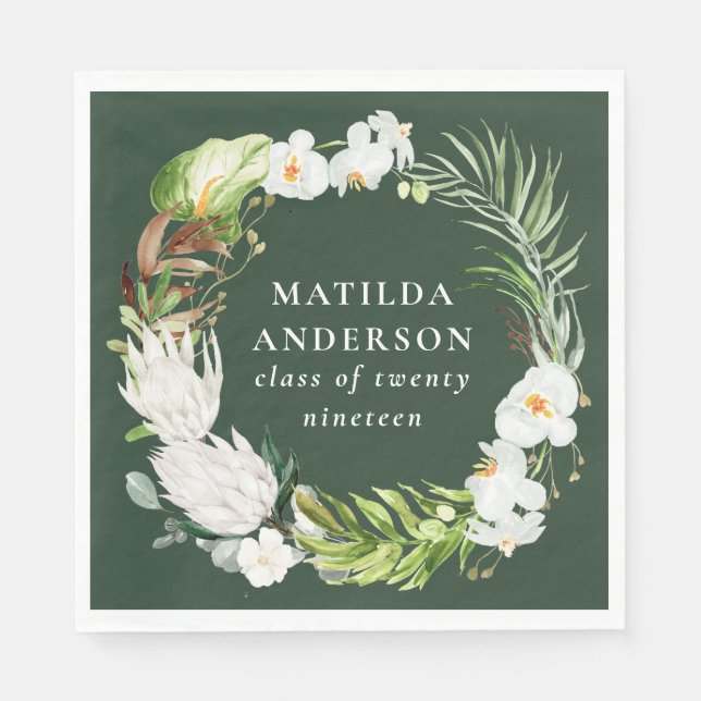 studentfest av tropisk utandning av blommigt pappersservett (Framsidan)